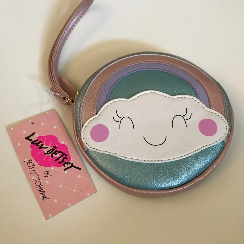 Betsey Johnson Coin Purse with Strap Rainbow